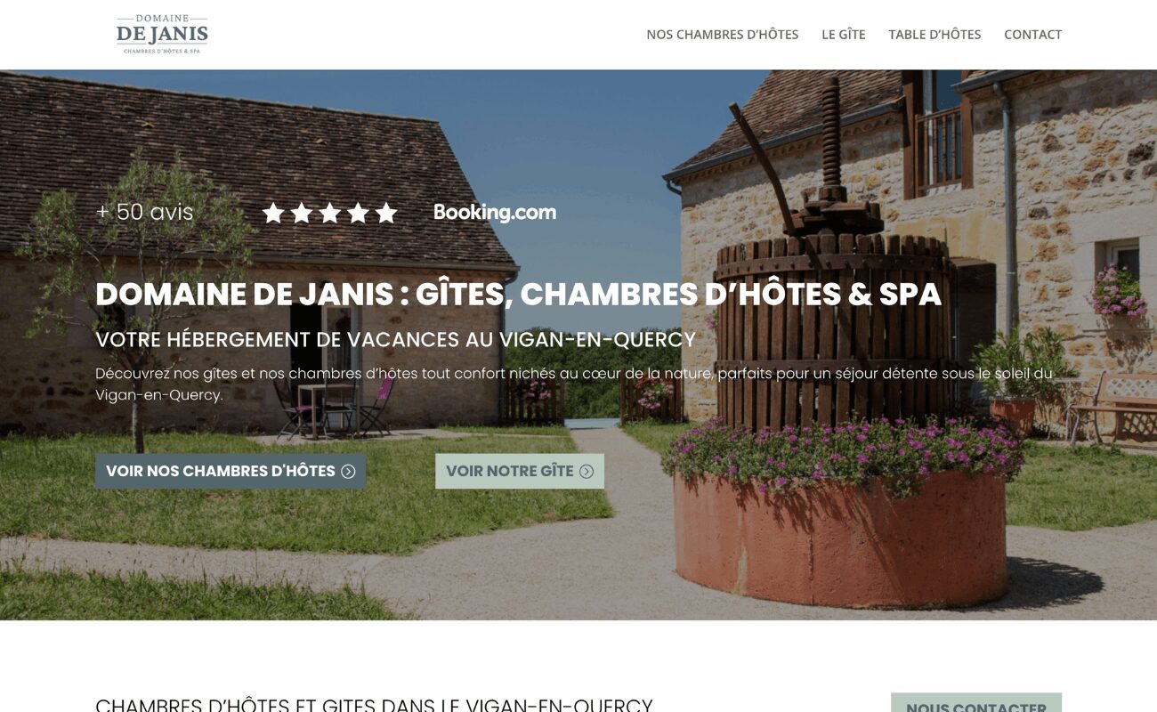 Site internet Domaine de Janis