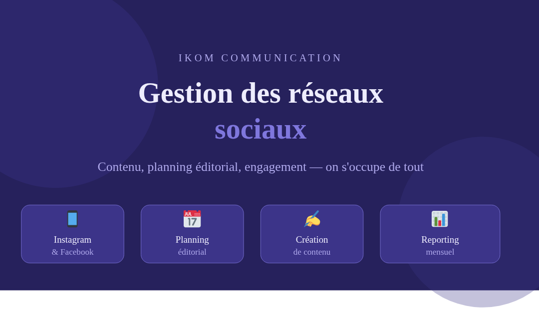 Gestion des réseaux sociaux pour entreprises