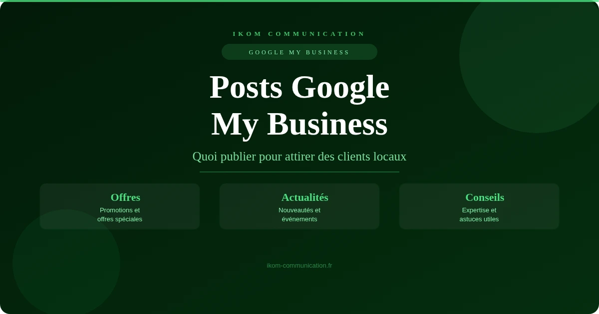 Posts et publications Google My Business pour TPE et artisan — IKOM Communication